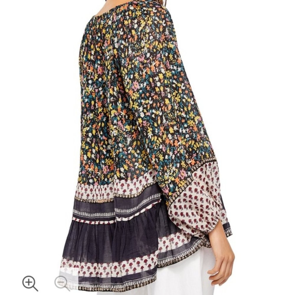 Free People Gardenia floral tunic top size S - Picture 7 of 8